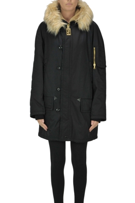 Techno fabric parka coat