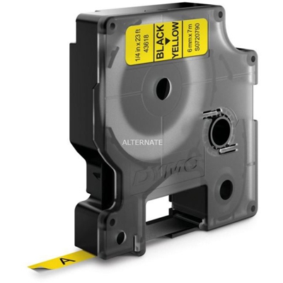D1 - Standard Etichette - Nero su giallo - 6mm x 7m, Nastro di scrittura