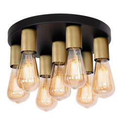 Plafoniera Filo 7 luci rotonda nero/oro precio