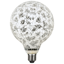 LED globe G130 E27 4W Mosaic nero/argento 4.000K en oferta