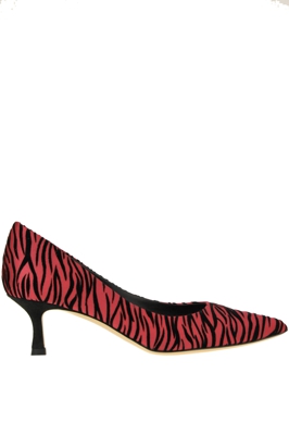 Animal print velvet pumps