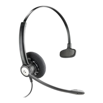 Cuffia Monoaurale con Microfono Nero Filo 30 - 18000 Hz 79180-13