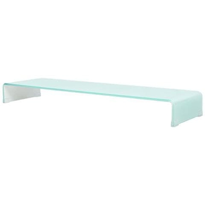 Mobile / rialzo Porta Tv In Vetro Bianco 120x30x13 Cm