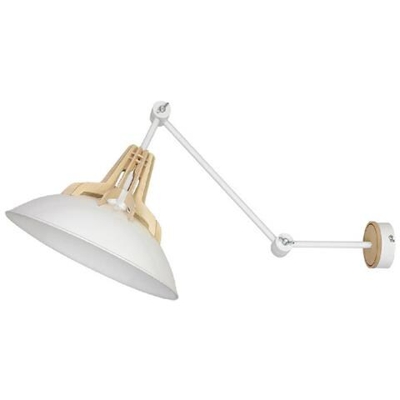 Lampada A Parete Lilus, Applique, Bianco In Metallo, Legno, 80 X 37 X 40 Cm, 1 X E27, 60w