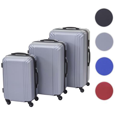 Set 3x Valigie Hwc-d54a Guscio Rigido Plastica Abs Grigio