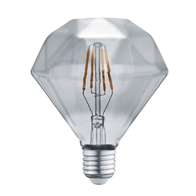 Lampadina LED E27 4W 3.000K Diamant filamenti fumè
