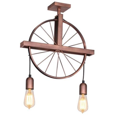 Lampada A Sospensione Pav, Lampadario, Da Soffitto, Rame In Metallo, 43 X 10 X 55 Cm, 2 X E27, 60w