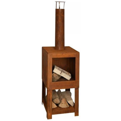 Caminetto Da Esterni Con Deposito Legna Ruggine Ff298 en oferta