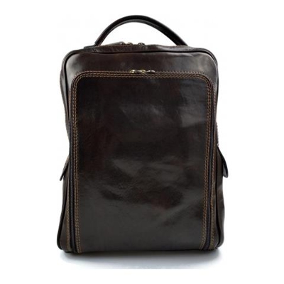 Viaggi Zaino sacchetto di cuoio genuino Weekender Bag Sport Marrone
