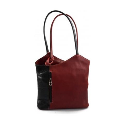 Le donne zaino borsa nera - Pochette Hobo Bag Zaino in pelle rossa