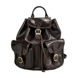Zaino in pelle scuro Zainomarrone corsa del cuoio genuino Borsa Weekender Sport en oferta