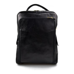 Zaino vera pelle borsa da viaggio Weekender Sport Bag nero en oferta