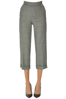 Prince of Wales print cropped trousers