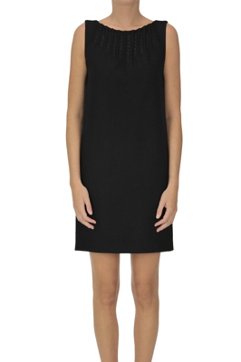 Wool-blend cloth sheat dress