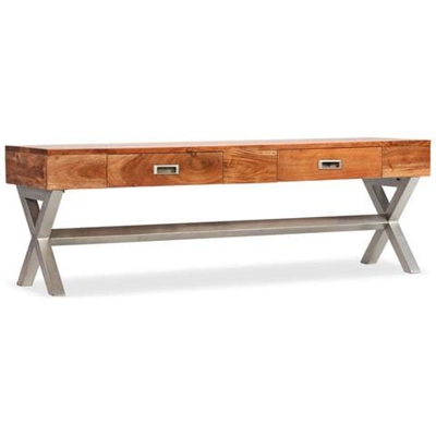 Mobile Tv Con Cassetti Massello Acacia Finitura Sheesham 140cm