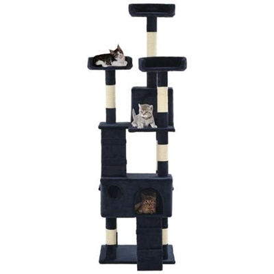 Albero Per Gatti Con Tiragraffi In Sisal 170 Cm Blu