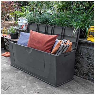 Cassapanca Baule Giardino In Resina Per Esterno 200 Lt Chiudibile Con Lucchetto