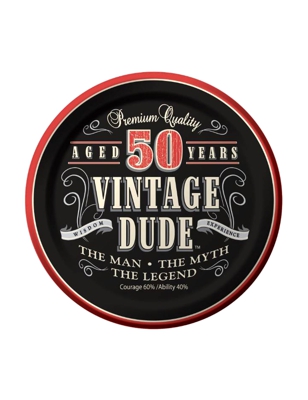 8 Piattini di carta Compleanno Vintage 50 Anni