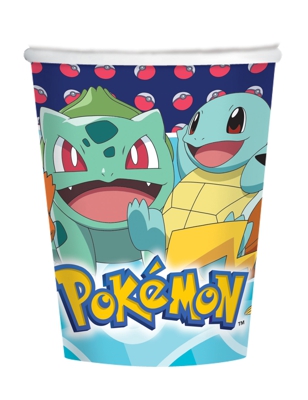 8 Bicchieri in cartone Pokemon™ 250ml