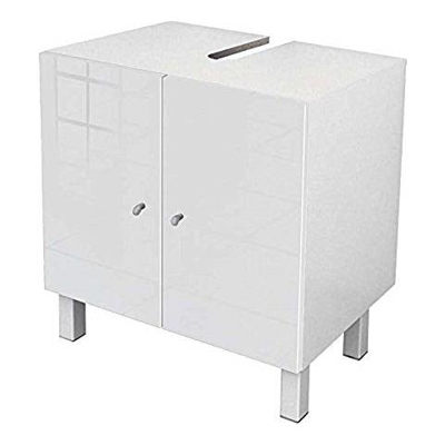 Mslaub Cellulare Da Bagno Sotto Il Lavello, Luminoso, Altro, Bianco Lucido, 60x65