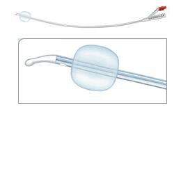 CATETERE VESCICALE FOLEY BRILLANT PLUS AQUAFLAT MASCHILE A PERMANENZA PUNTA TIEMANN 1 FORO LATERALE IN SILICONE 100% CON PALLONCINO DIAMETRO CH14 1 PEZZO
