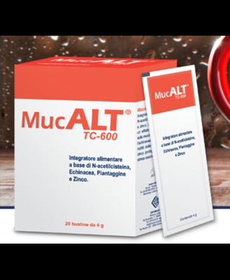 DdFarma Mucalt Tc-600 Integratore Alimentare 20 Bustine Da 4g