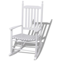 Sedia a Dondolo con Sedile Curvo Bianco in Legno precio