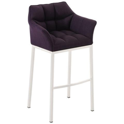 Sgabello DAMASO B con Telaio a 4 Gambe Nero, in Tessuto Viola Telaio Bianco Opaco en oferta