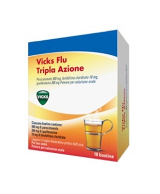 Vicks Flu Tripla Azione Polvere 10 Bustine