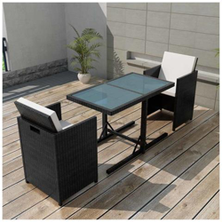 7 Pz Set Mobili Da Giardino In Polyrattan Neri características