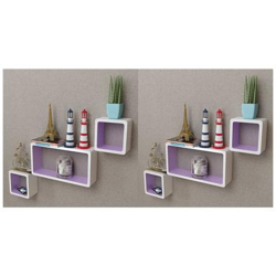 Mensole A Cubo Da Parete 6 Pz Bianco E Viola precio