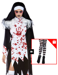 Costume suora assassina per donna con calze omaggio precio