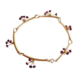 Donna - Braccialetto - Placcato Oro 14k - Rubino - Rosso precio