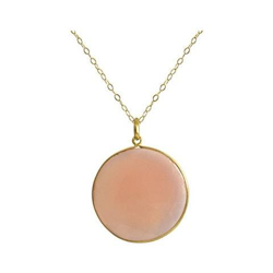 Donna - Collana - Argento - 925 Sterling Argento - Placcato Oro 18k - Pietra Luna - Grigio - Candy - 60 Cm en oferta