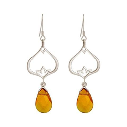 Donna - Braccialetto - Argento 925 - Fiore Di Loto - Citrino - Lacrima - Goccia - Giallo - Yoga - 4,5 Cm en oferta