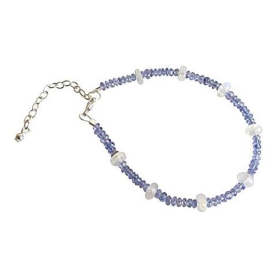 Donna - Braccialetto - Argento - Tanzanite - Azzurro - Pietra Di Luna - Bianco - Sfaccettato