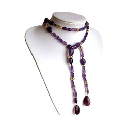 Donna - Collana - Ametista - Viola - Goccia - 120 Cm en oferta