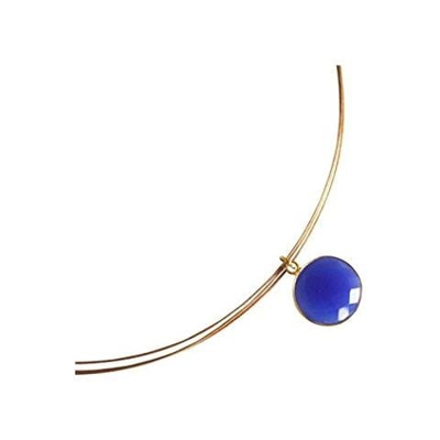 Donna - Collana - Argento - 925 Sterling Argento - Placcato Oro 18k - Onice - Azzurro - Candy - 45 Cm