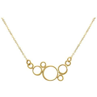 Donna - Collana - Ciondolo - Bubbles - 925 Sterling Argento - Placcato Oro 18k -- 45 Cm