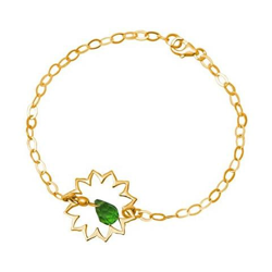 Donna - Braccialetto - Argento 925 - Placcato Oro 18k - Mandala - Quarzo De Tormalina - Lacrima - Goccia - Verde - Yoga características