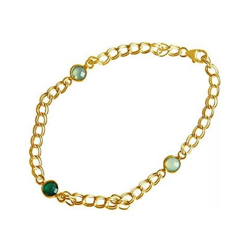 Braccialetto - Placcato Oro 18k - Smeraldo - Calcedonio - Verde - Verde Aqua - Catena - Flessibile precio