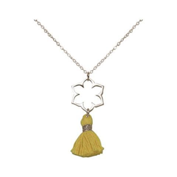 Donna - Collana - Ciondolo - Argento 925 - Fiore Di Loto - Mandala - Nappa - Giallo - Yoga - 45 Cm precio