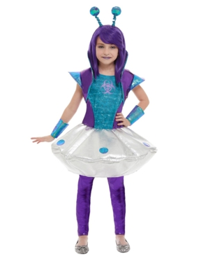 Costume da aliena blu per bambina