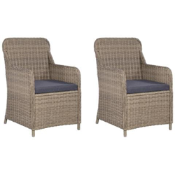 Sedie da Esterno con Cuscini 2 pz in Polyrattan Marrone características