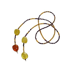 Donna - Collana - Placcato Oro 14k - Ambra - O - Arancione - Rosso - Giallo - 120 Cm características