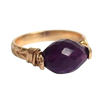 Donna - Anello Tensione - Placcato Oro 14k - Ametista - Viola, Ringsize: 57 (18.1)