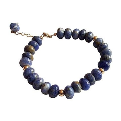 Donna - Braccialetto - Placcato Oro 14k - Lapislazzuli - Azzurro - Sfaccettato