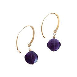 Donna - Orecchini - Placcato Oro 14k - Ametista - Viola - Sfaccettato - 2 Cm precio