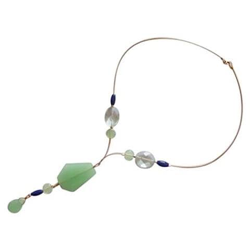 Donna - Collana - Ciondolo - Pendente - Placcato Oro 14k - Acquamarine - Azzurro - Ametista - Viola - Quarzo - Sfaccettato - 60 Cm precio