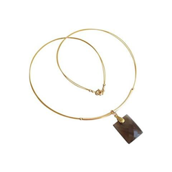 Donna - Collana - Ciondolo - Pendente - Placcato Oro 14k - Quarzo Fume - 45 Cm características